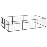 Dog Kennel Black 6 m? Steel