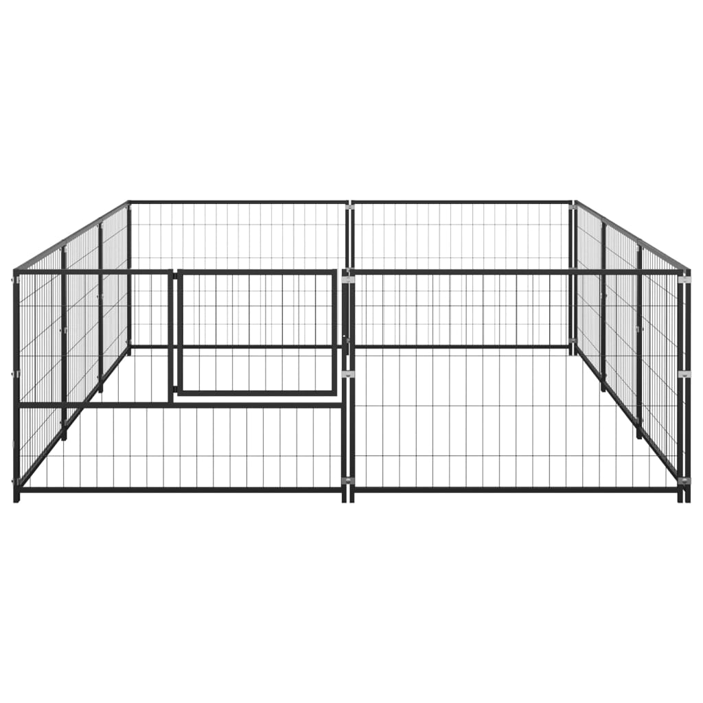 Dog Kennel Black 6 m? Steel