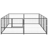Dog Kennel Black 6 m? Steel - Top-Down View