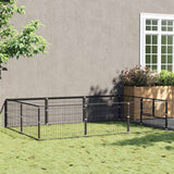 Dog Kennel Black 6 m? Steel