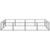 Dog Kennel Black 8 m² Steel - Front View