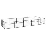 Dog Kennel Black 10 m? Steel - Front View