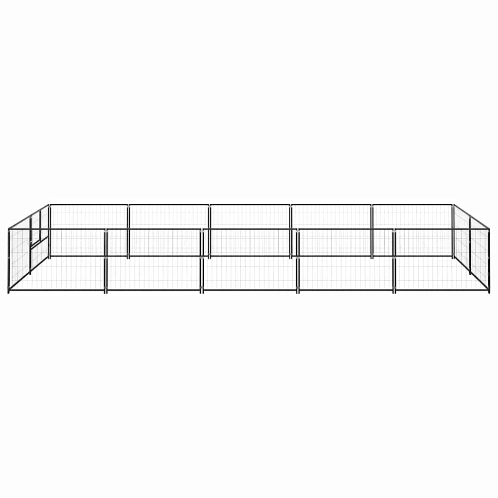 Dog Kennel Black 10 m? Steel
