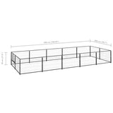 Dog Kennel Black 10 m? Steel - Close-Up Angle