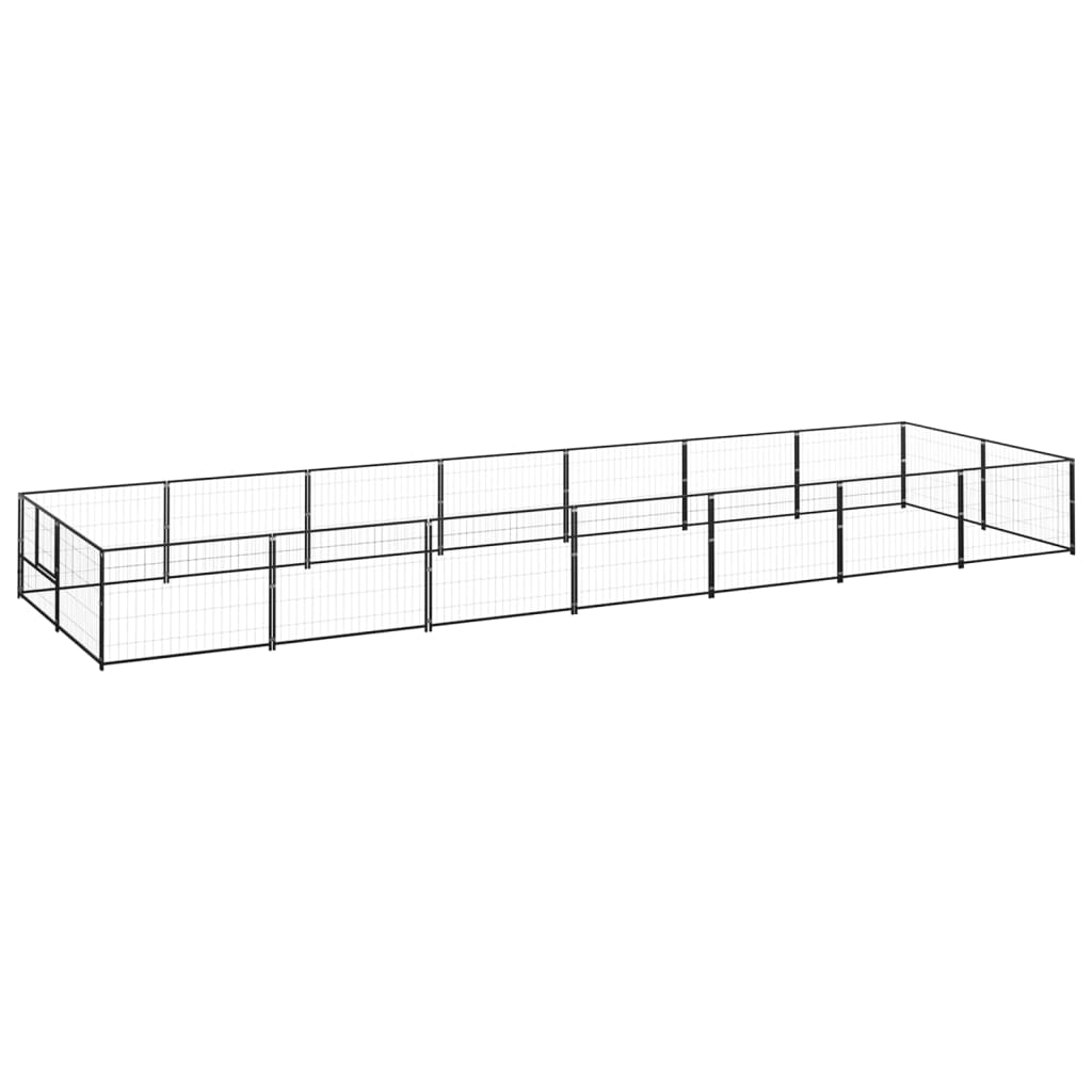 Dog Kennel Black 14 m? Steel