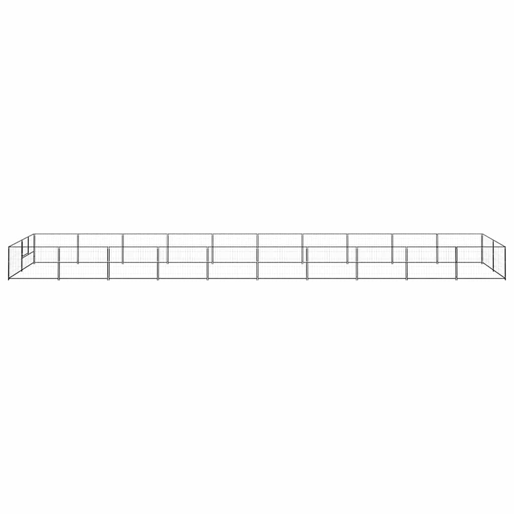 Dog Kennel Black 20 m? Steel