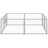 Dog Kennel Silver 4 m² Steel - Front View