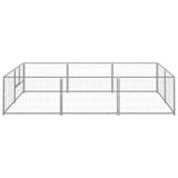 Dog Kennel Silver 6 m² Steel - Front View