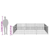 Dog Kennel Silver 6 m² Steel - Low Angle
