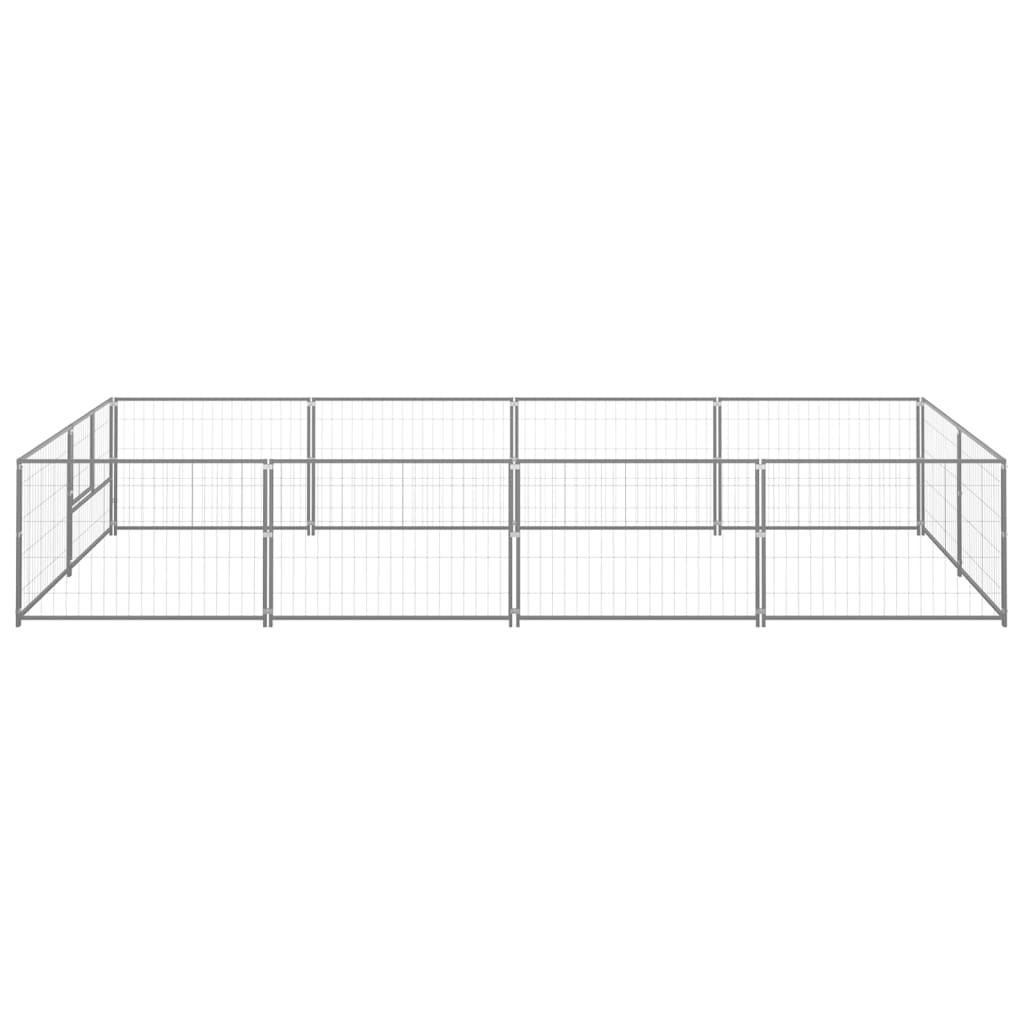 Dog Kennel Silver 8 m? Steel