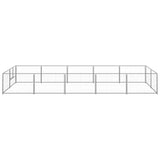 Dog Kennel Silver 10 m² Steel - Front View