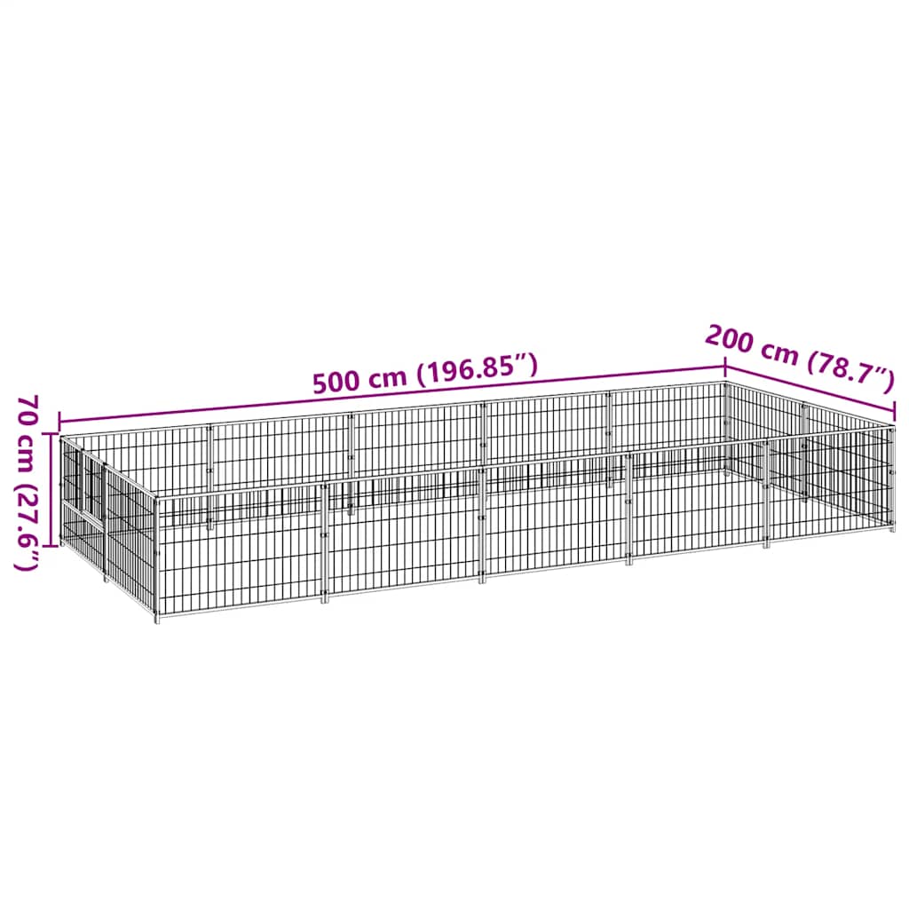 Dog Kennel Silver 10 m? Steel