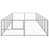 Dog Kennel Silver 12 m² Steel - Side View