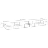 Dog Kennel Silver 16 m² Steel - Rear View