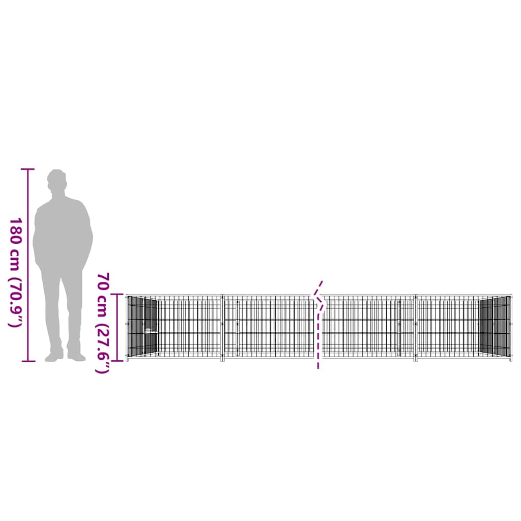 Dog Kennel Silver 18 m? Steel