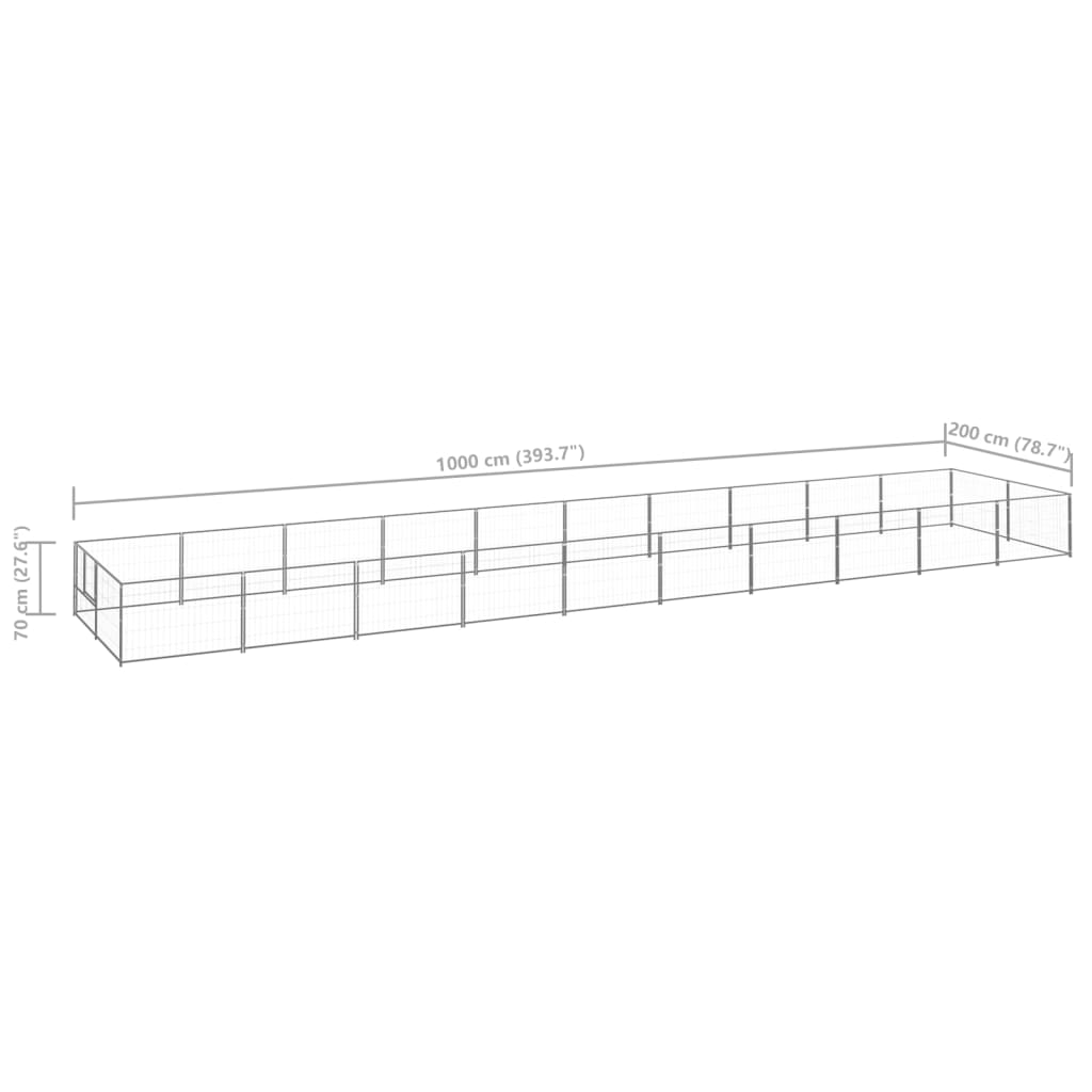 Dog Kennel Silver 20 m? Steel