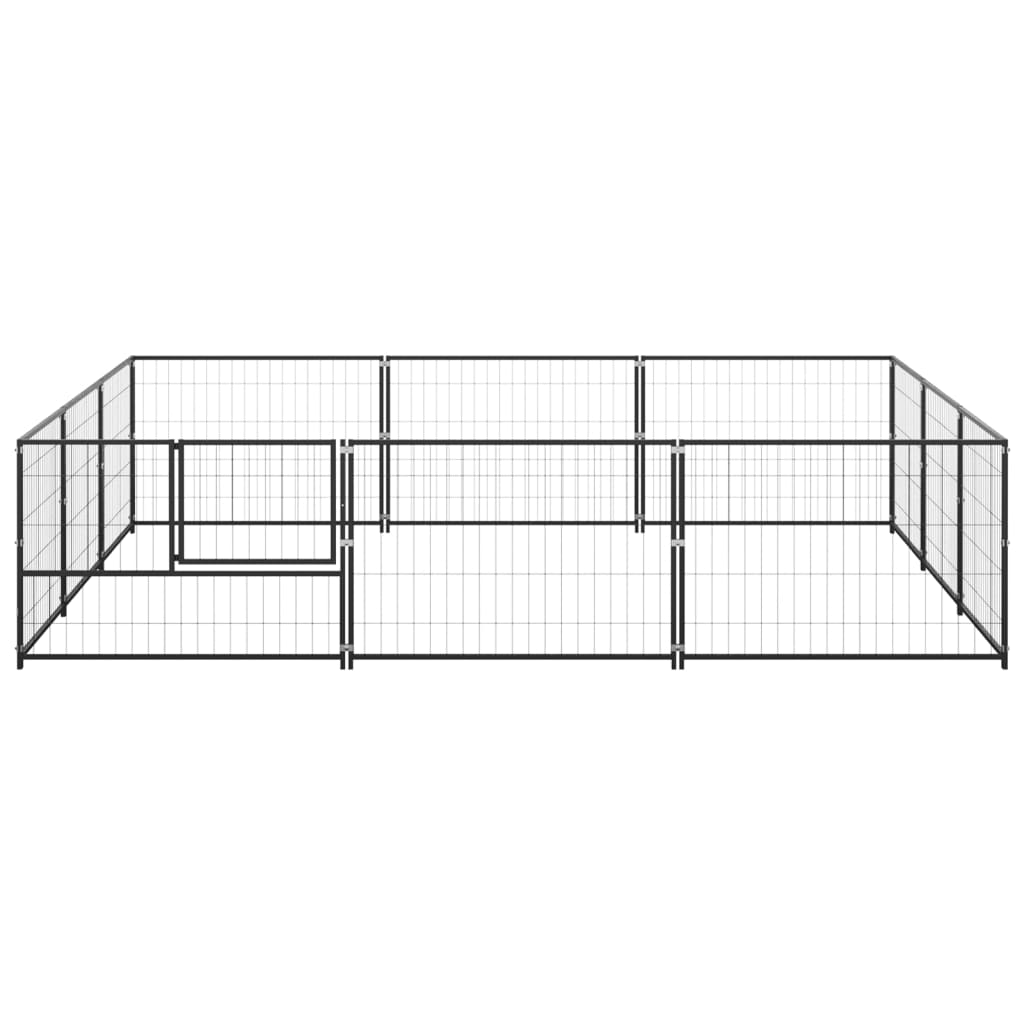 Dog Kennel Black 9 m? Steel