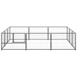 Dog Kennel Black 9 m? Steel