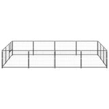 Dog Kennel Black 12 m? Steel - Side View