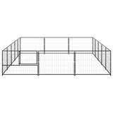 Dog Kennel Black 15 m² Steel - Side View