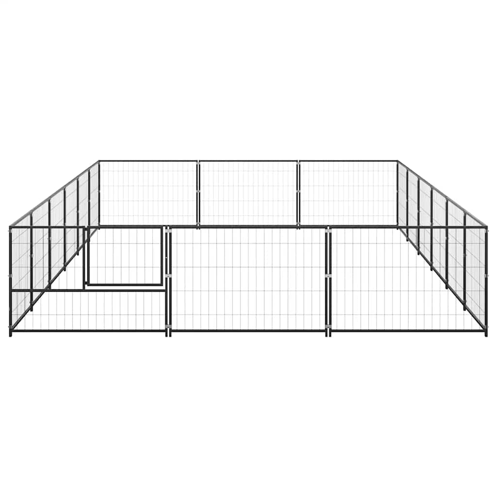 Dog Kennel Black 18 m? Steel