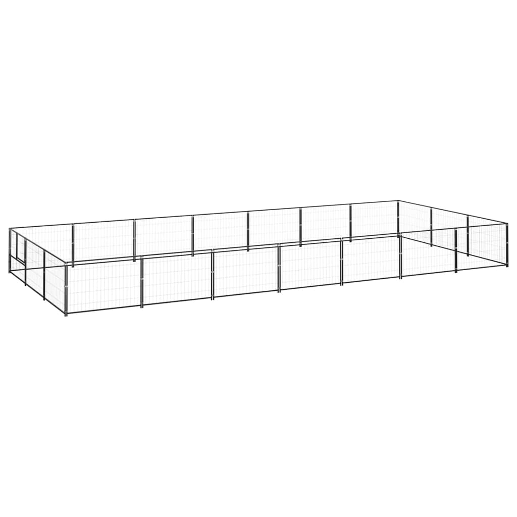 Dog Kennel Black 21 m? Steel