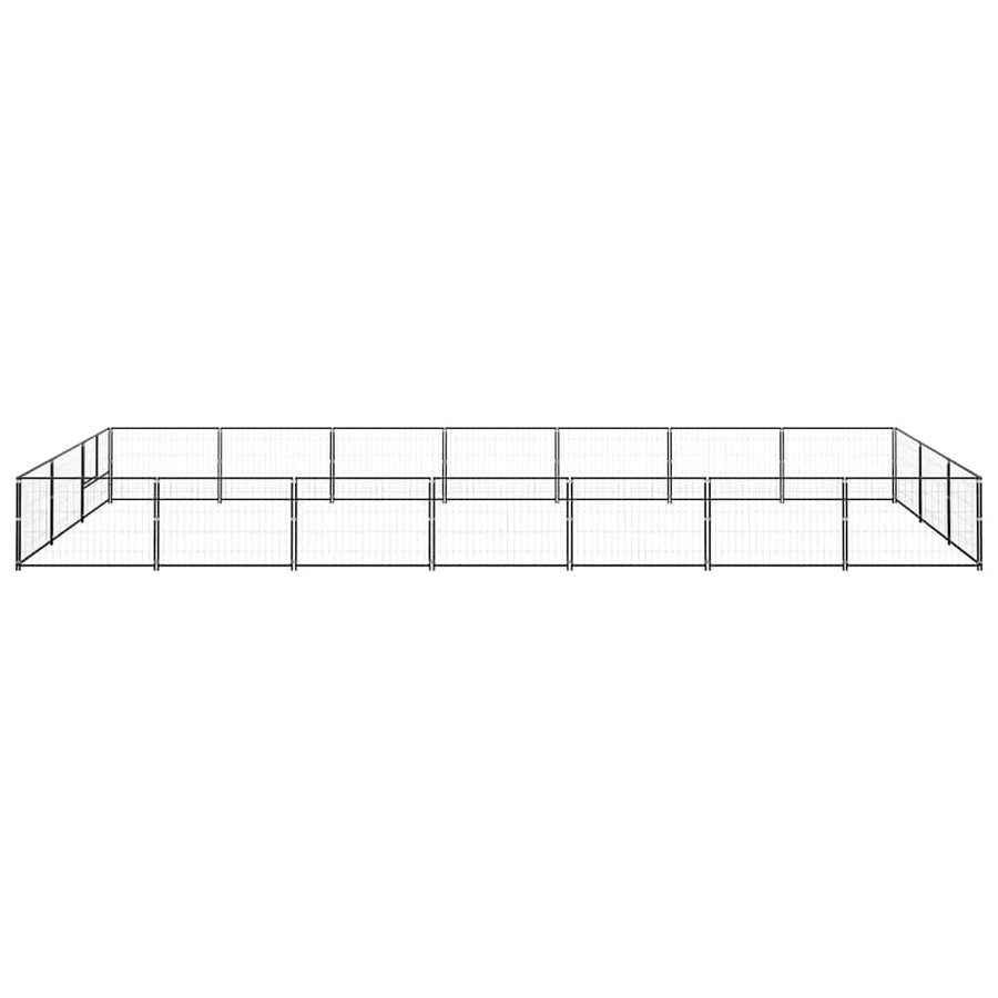 Dog Kennel Black 21 m² Steel