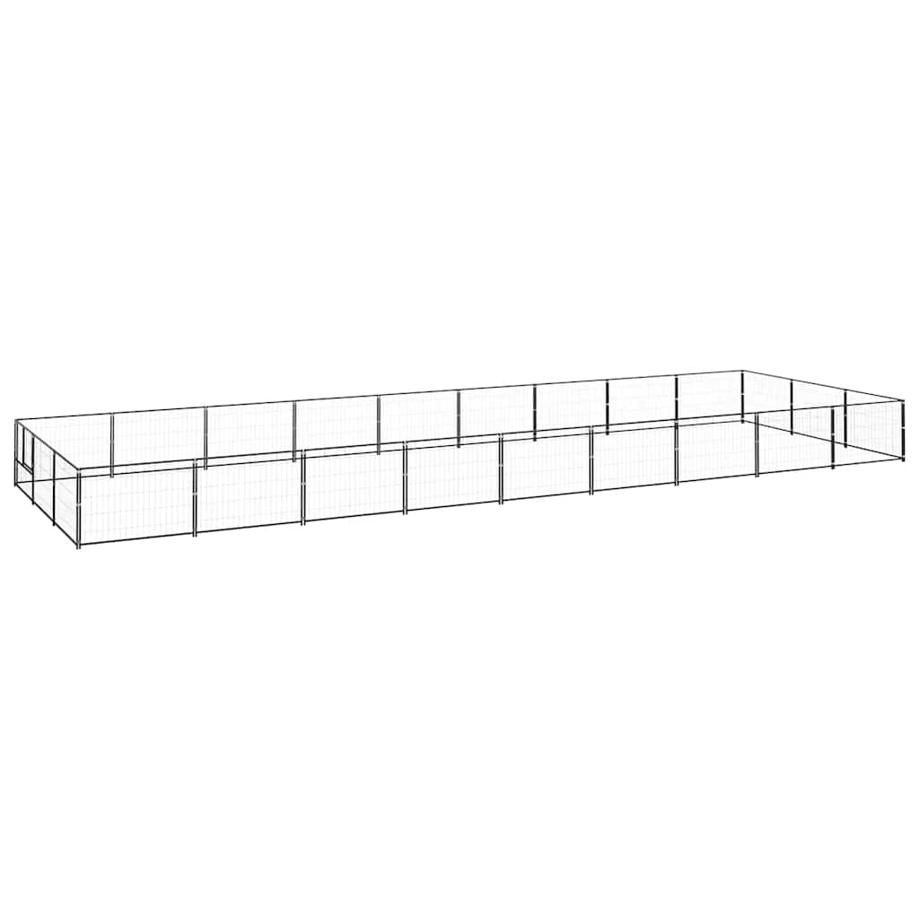 Dog Kennel Black 27 m? Steel