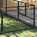 Dog Kennel Black 27 m² Steel