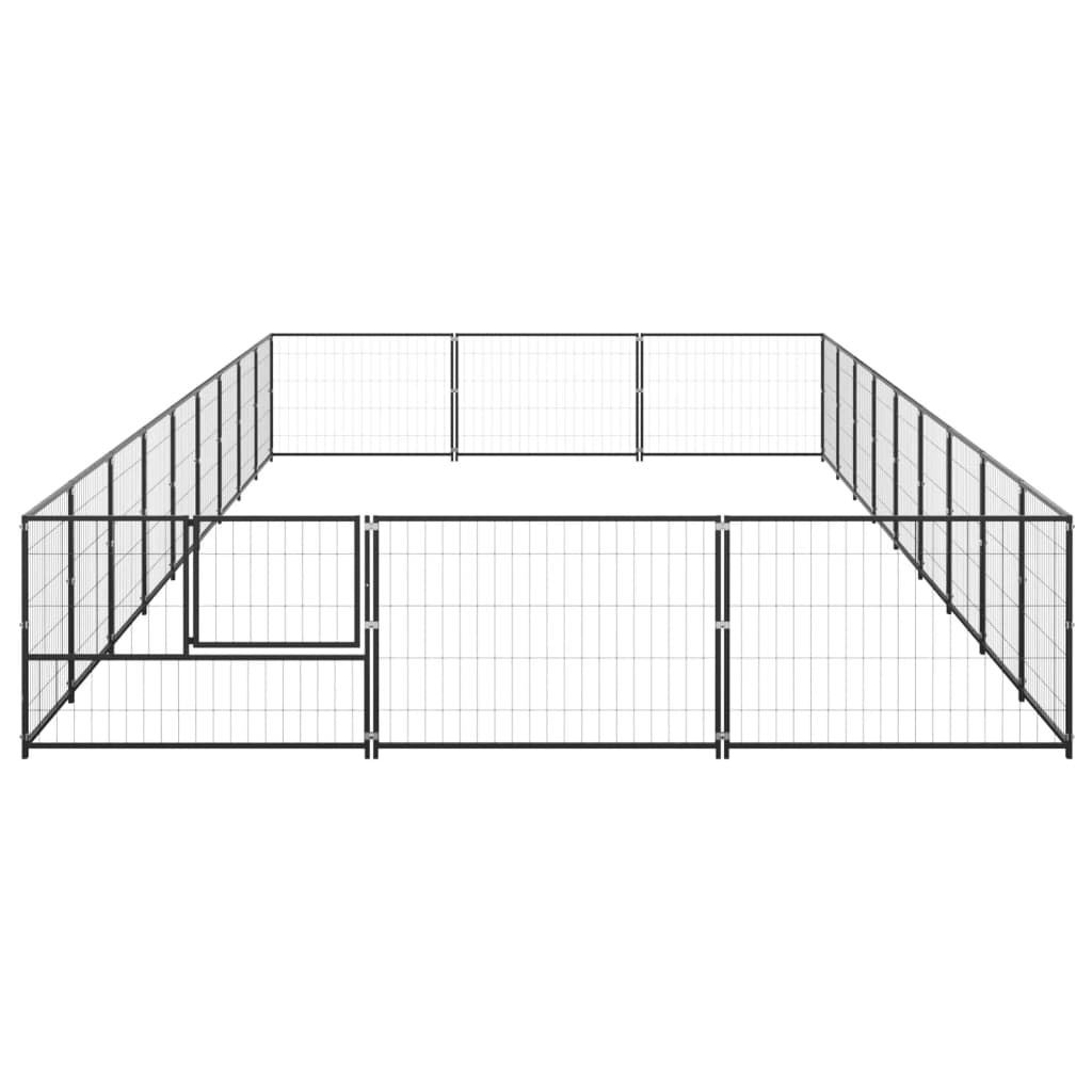 Dog Kennel Black 27 m? Steel