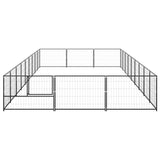 Dog Kennel Black 27 m² Steel - Side View