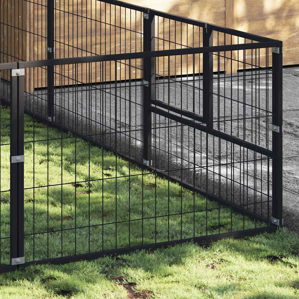 Dog Kennel Black 30 m? Steel