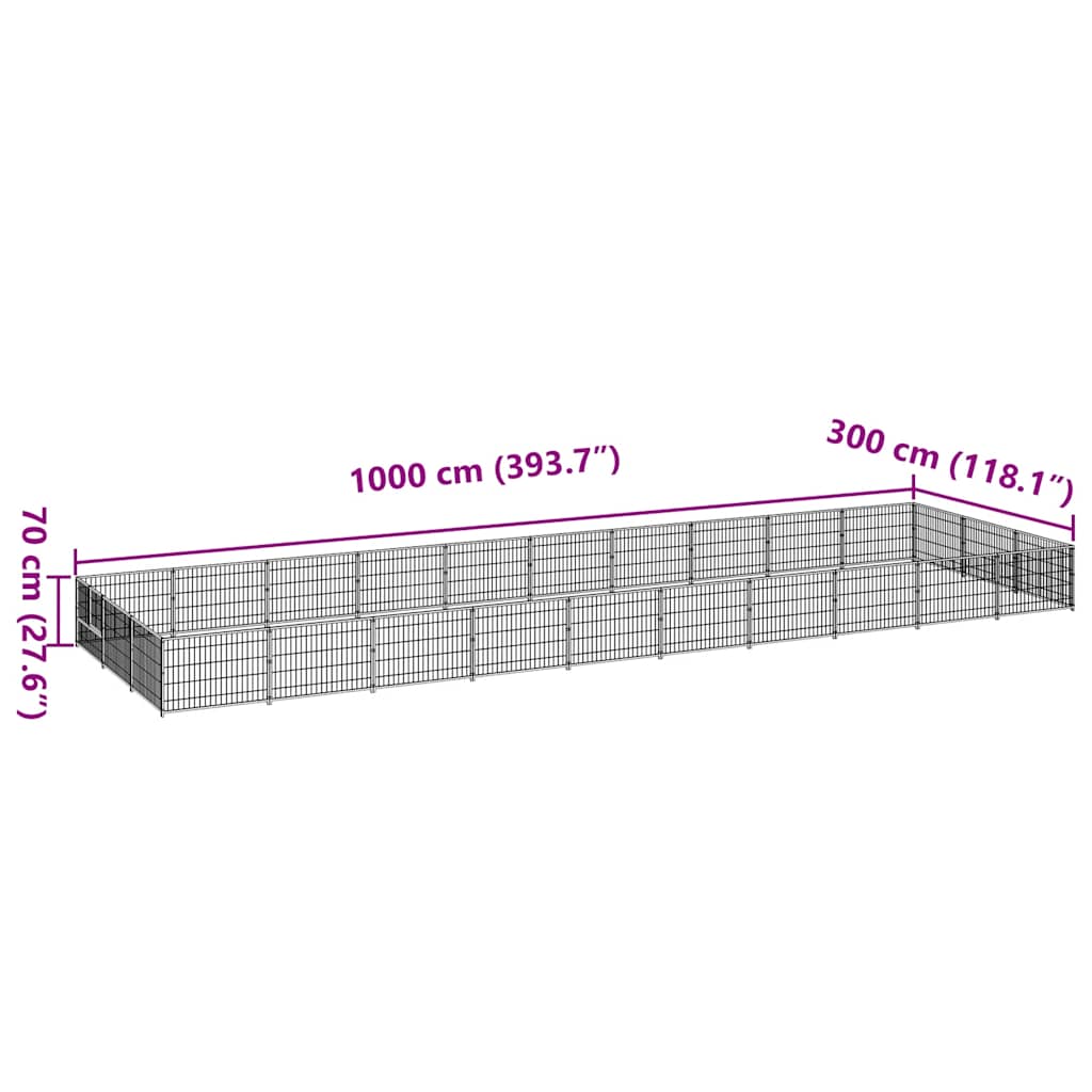 Dog Kennel Black 30 m? Steel