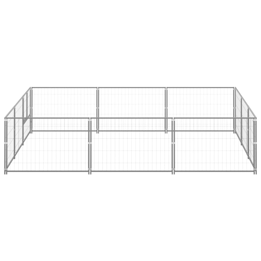 Dog Kennel Silver 9 m² Steel