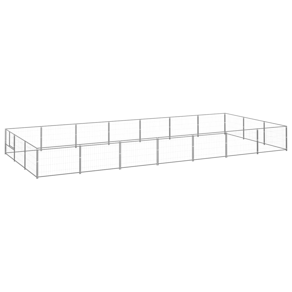Dog Kennel Silver 21 m? Steel