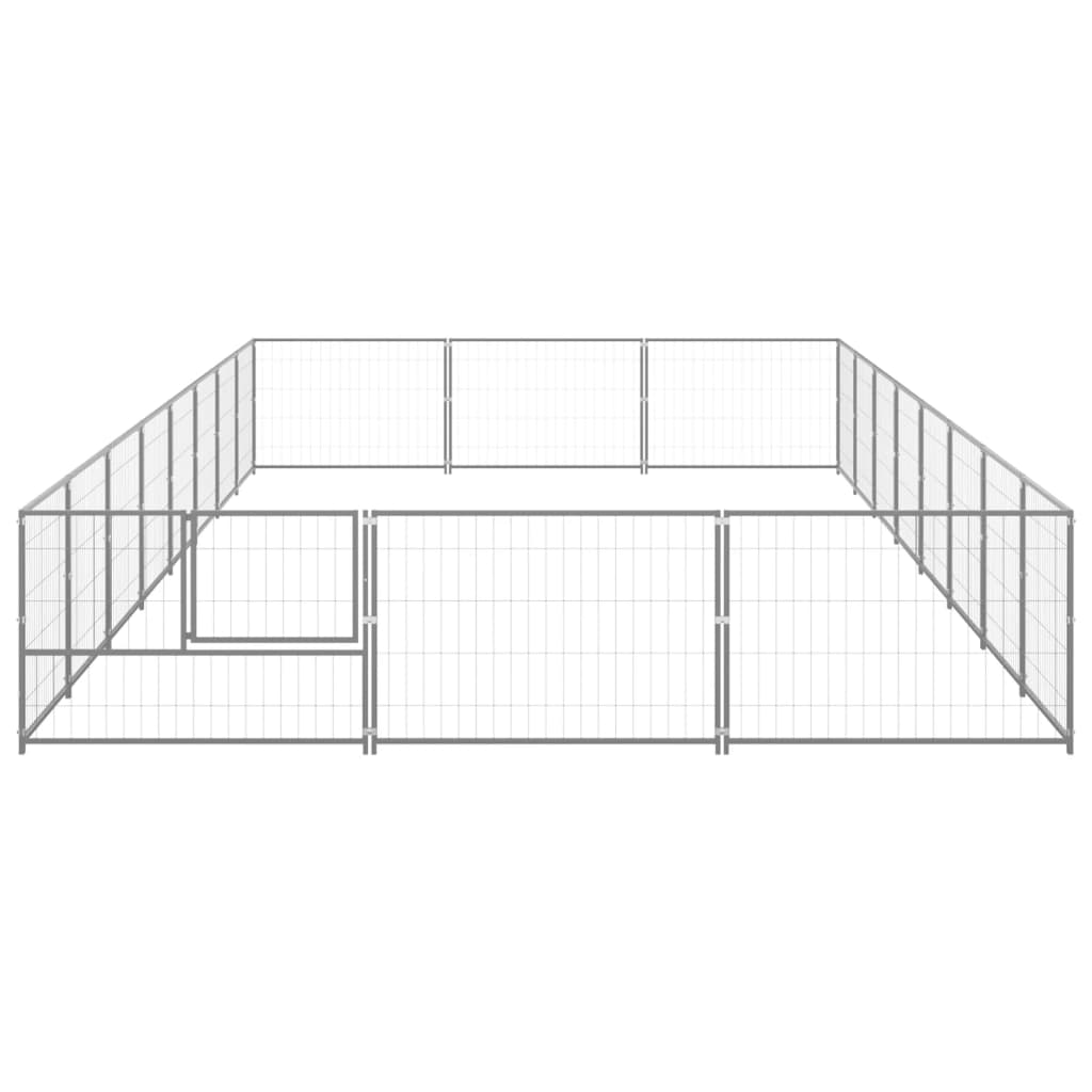 Dog Kennel Silver 24 m? Steel