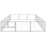 Dog Kennel Silver 24 m² Steel - Side View