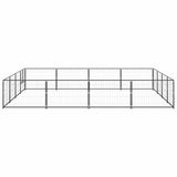 Dog Kennel Black 16 m? Steel