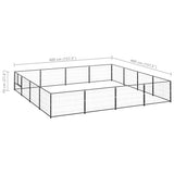 Dog Kennel Black 16 m? Steel