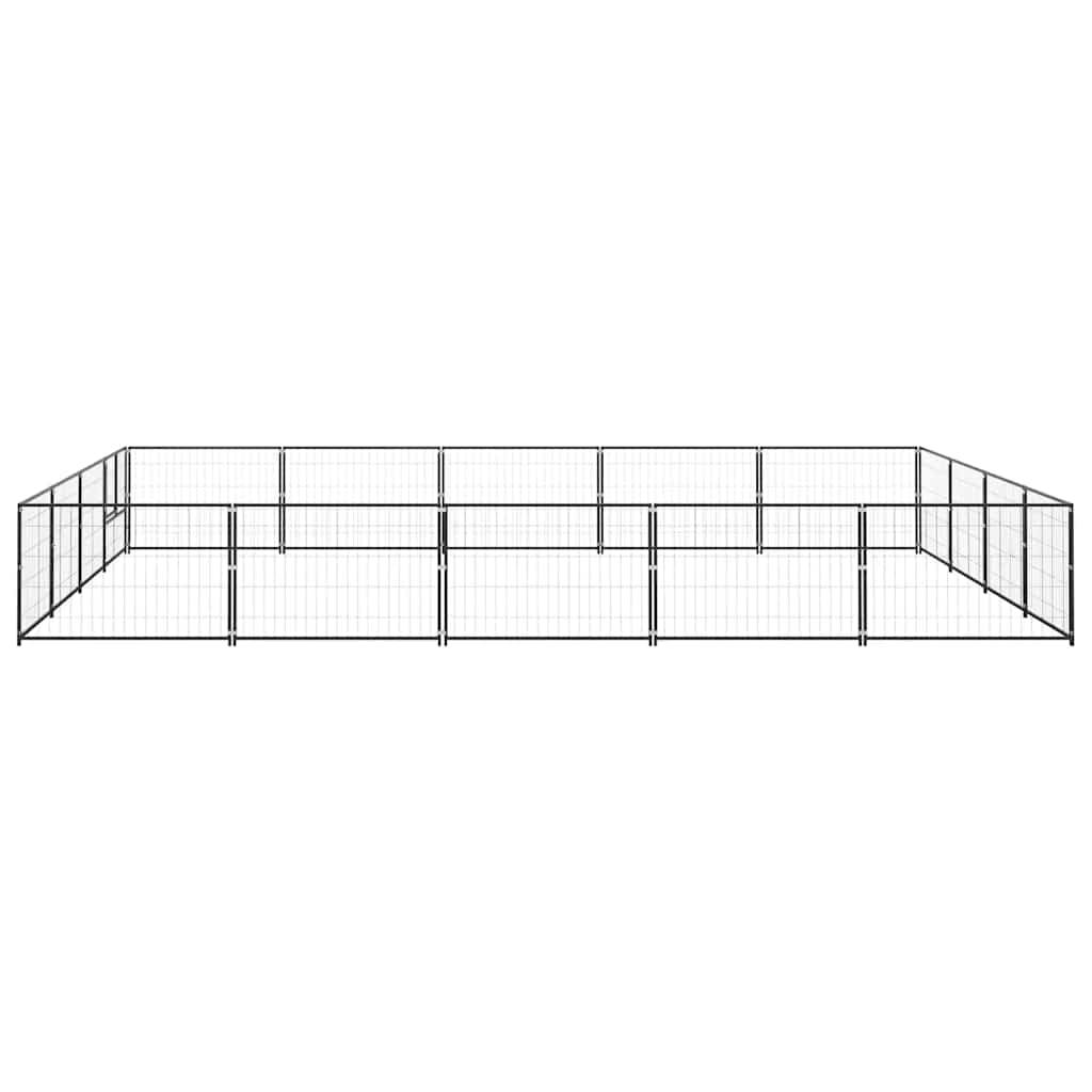 Dog Kennel Black 20 m? Steel
