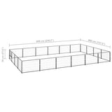 Dog Kennel Black 24 m? Steel