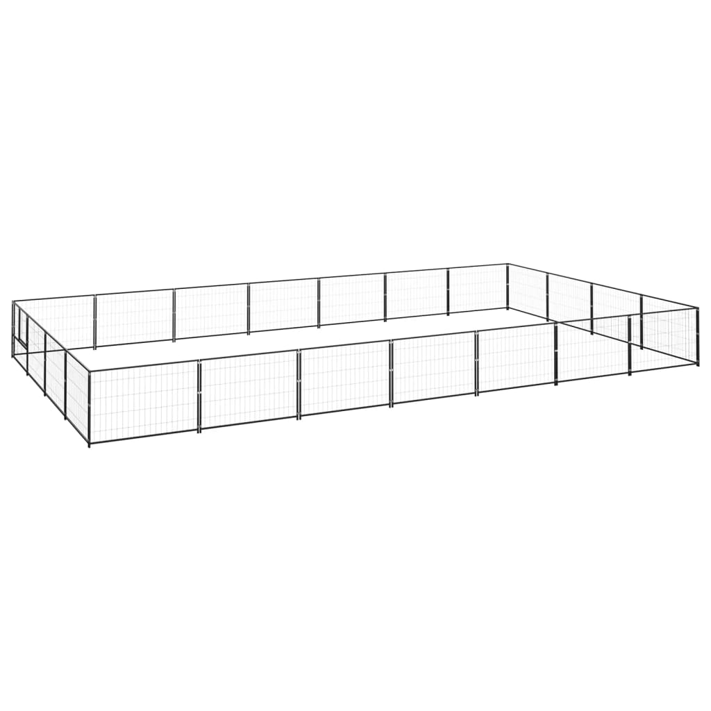 Dog Kennel Black 28 m? Steel