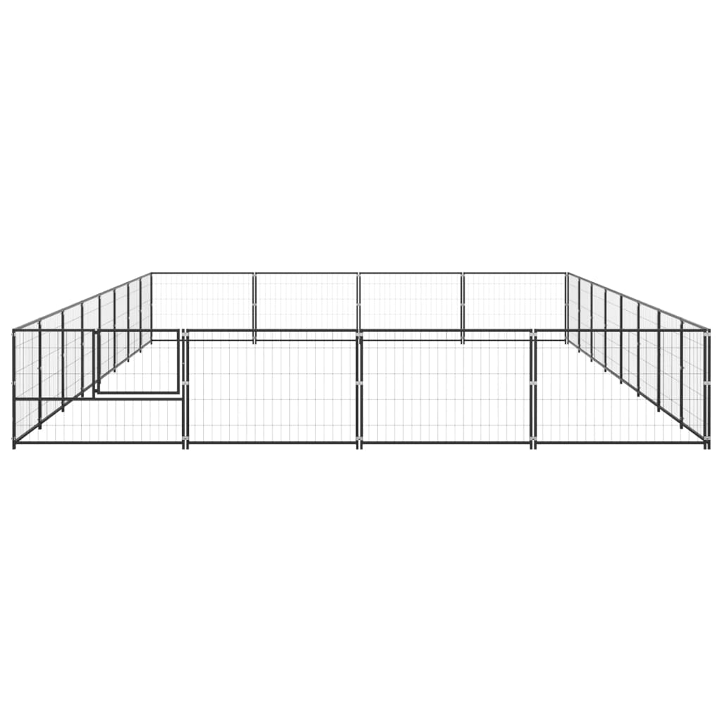 Dog Kennel Black 32 m? Steel