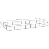 Dog Kennel Black 32 m? Steel