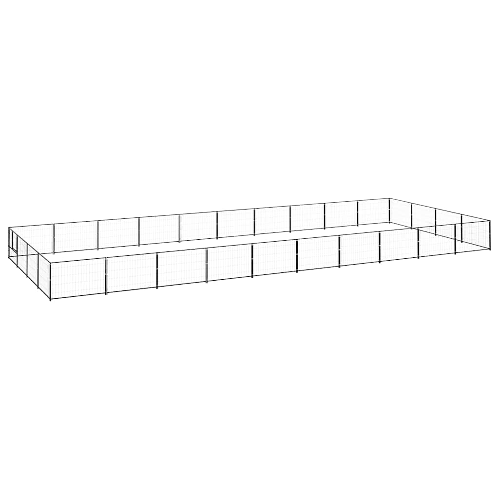 Dog Kennel Black 40 m? Steel