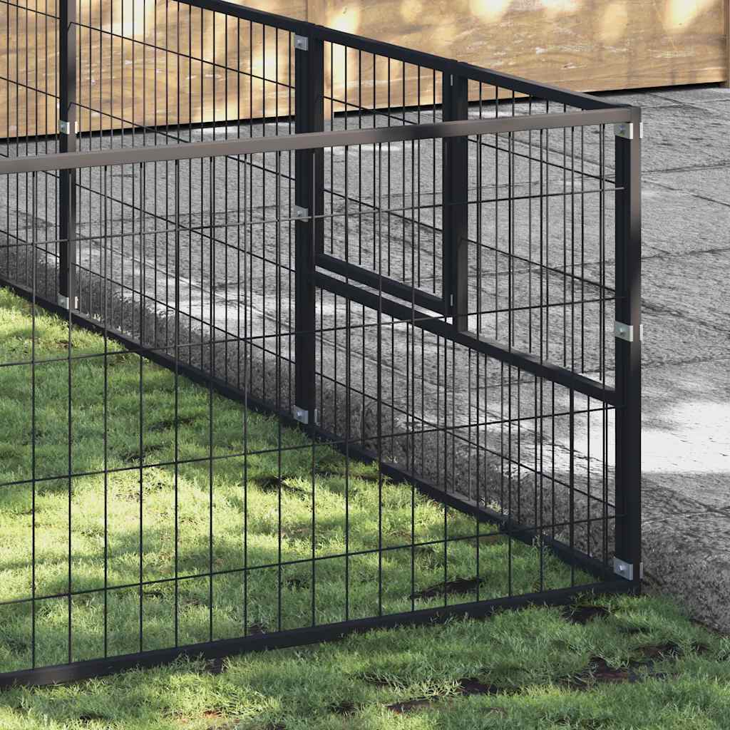 Dog Kennel Black 40 m? Steel