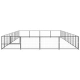 Dog Kennel Black 40 m² Steel - Side View