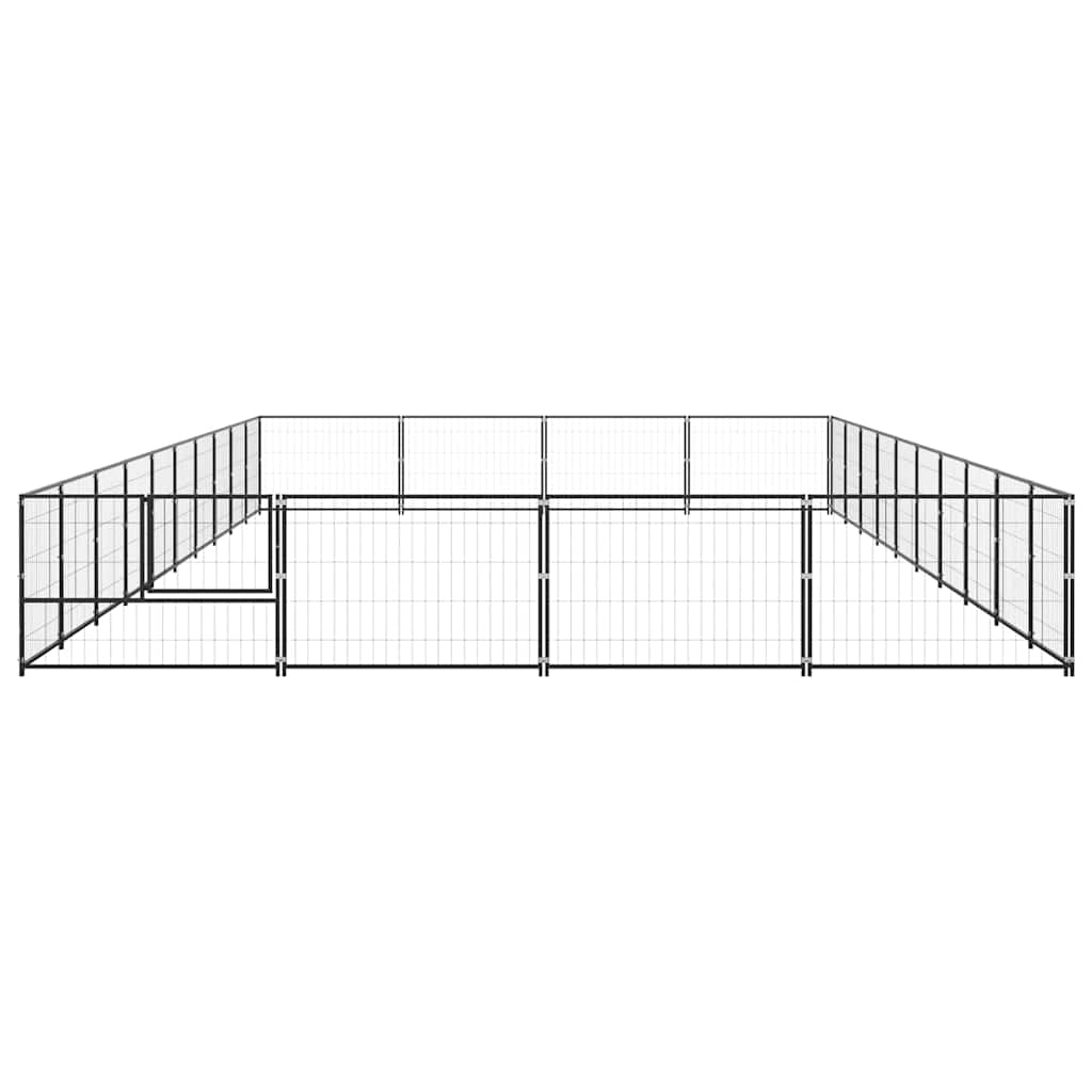 Dog Kennel Black 40 m? Steel