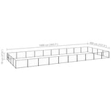 Dog Kennel Black 40 m² Steel - Rear View