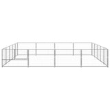 Dog Kennel Silver 20 m² Steel - Side View